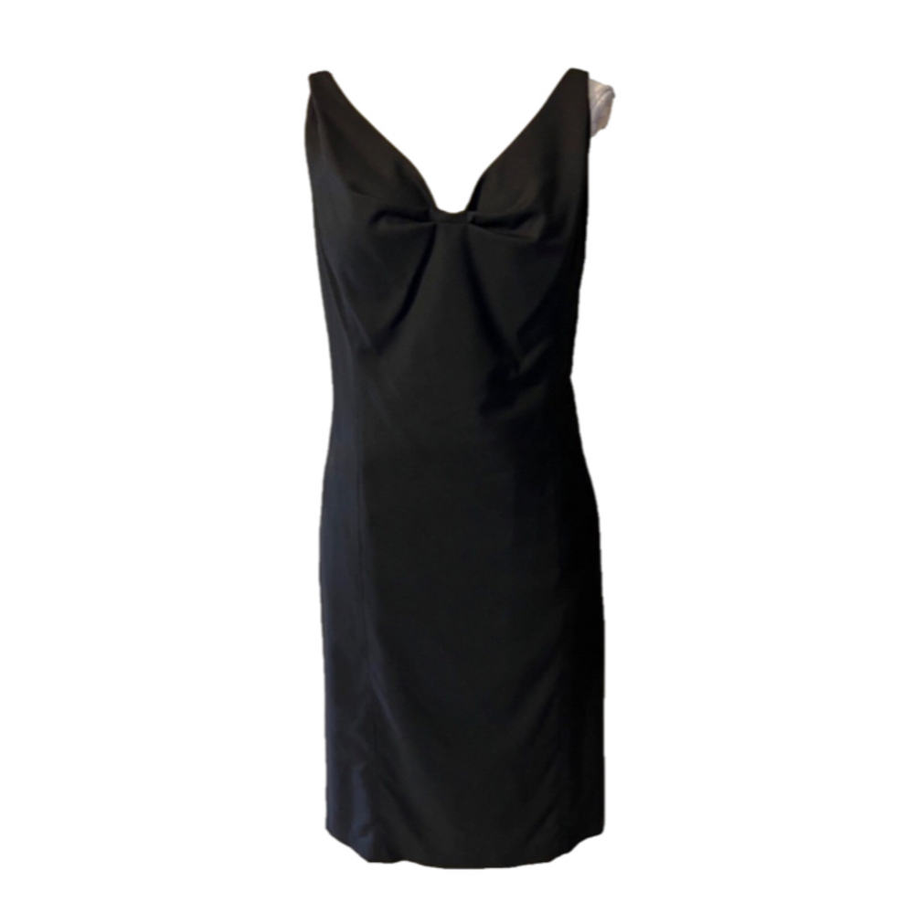 DKNYC DKNY Dress 14 16 XL Black Sleeveless V Neck Stretch Career Church